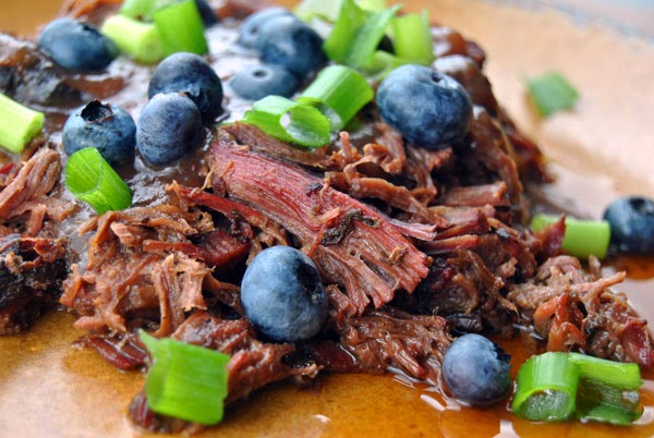 Smoked Pulled Venison with Blueberry BBQ Sauce