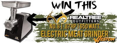 Win a Realtree Outfitters ® #8 Electric Meat Grinder by Weston!