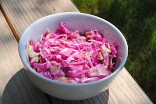 Red, White, & Bleu Coleslaw with the Weston Cabbage Shredder