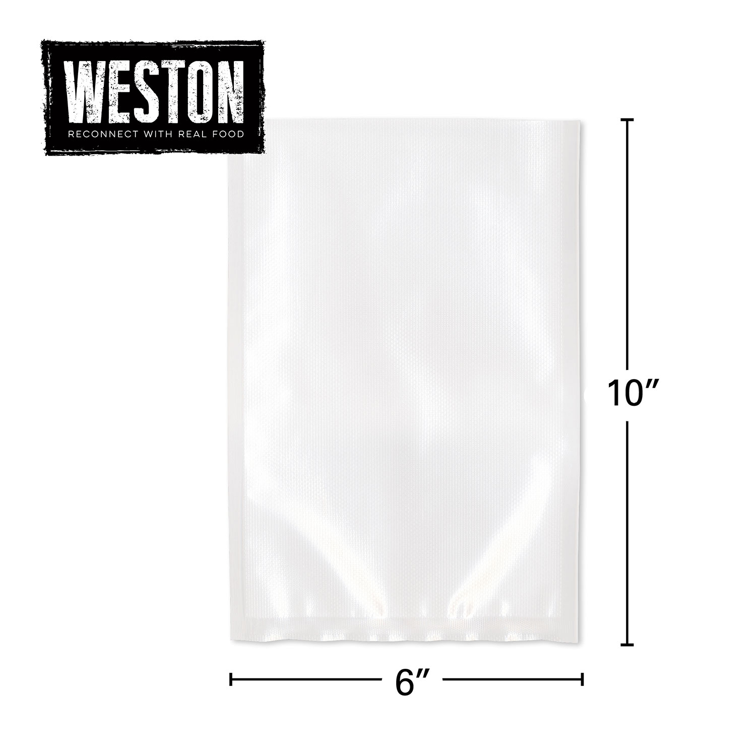 Weston® Vacuum Sealer Bags, 6 in x 10 in, 100 Pre-Cut Bags - 30-0106-W