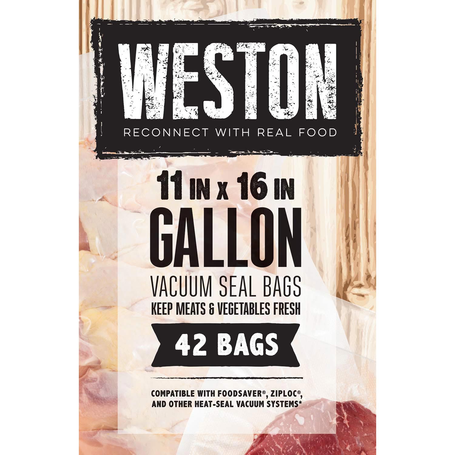 Weston® Vacuum Sealer Bags, 11 in x 16 in, 42 Pre-Cut Bags - 30