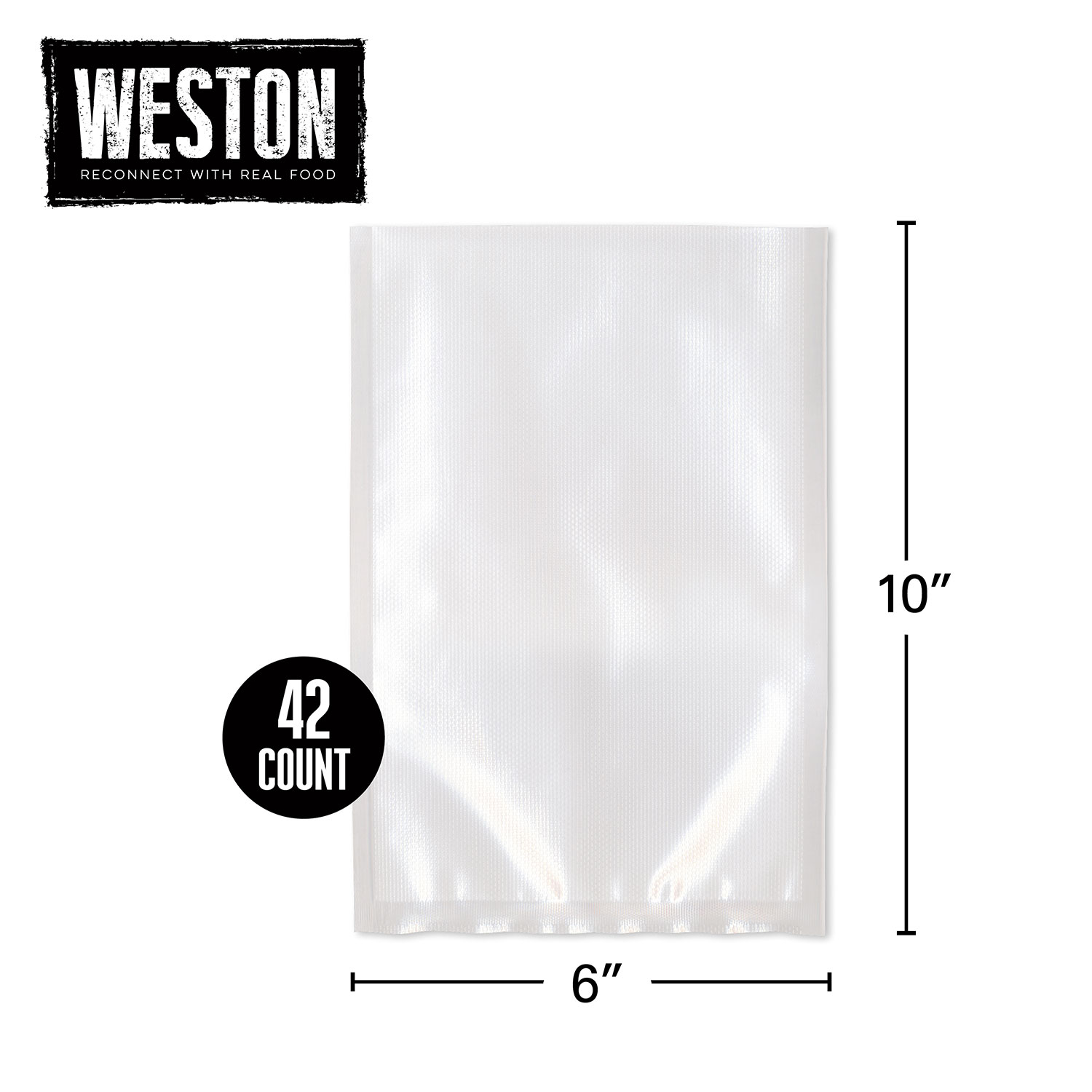 Weston Vacuum Sealer Bags, 6 x 10 Pint-42 count
