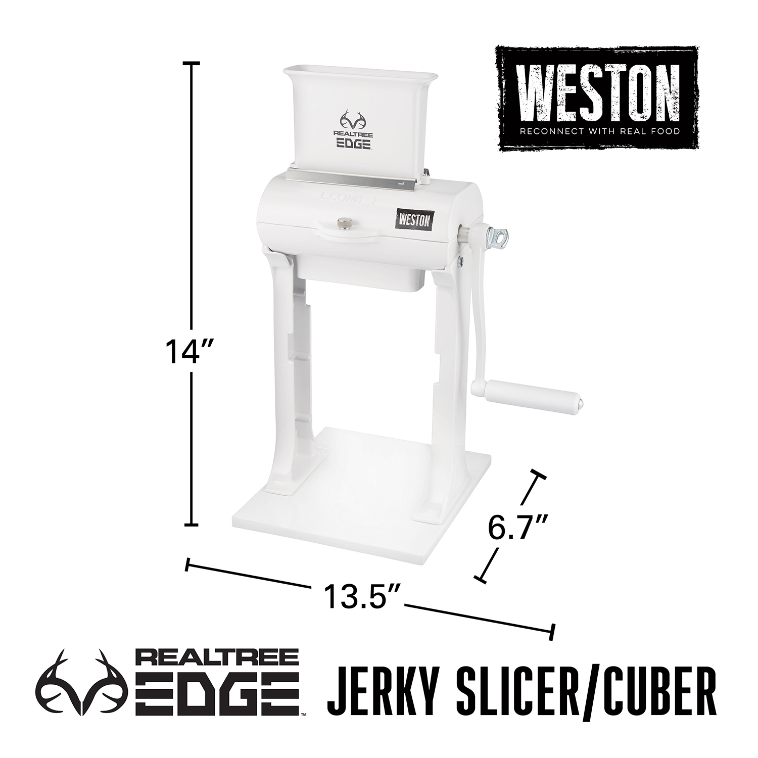 White Manual Meat Cuber Tenderizer Jerky Slicer w/ Clamp Stainless