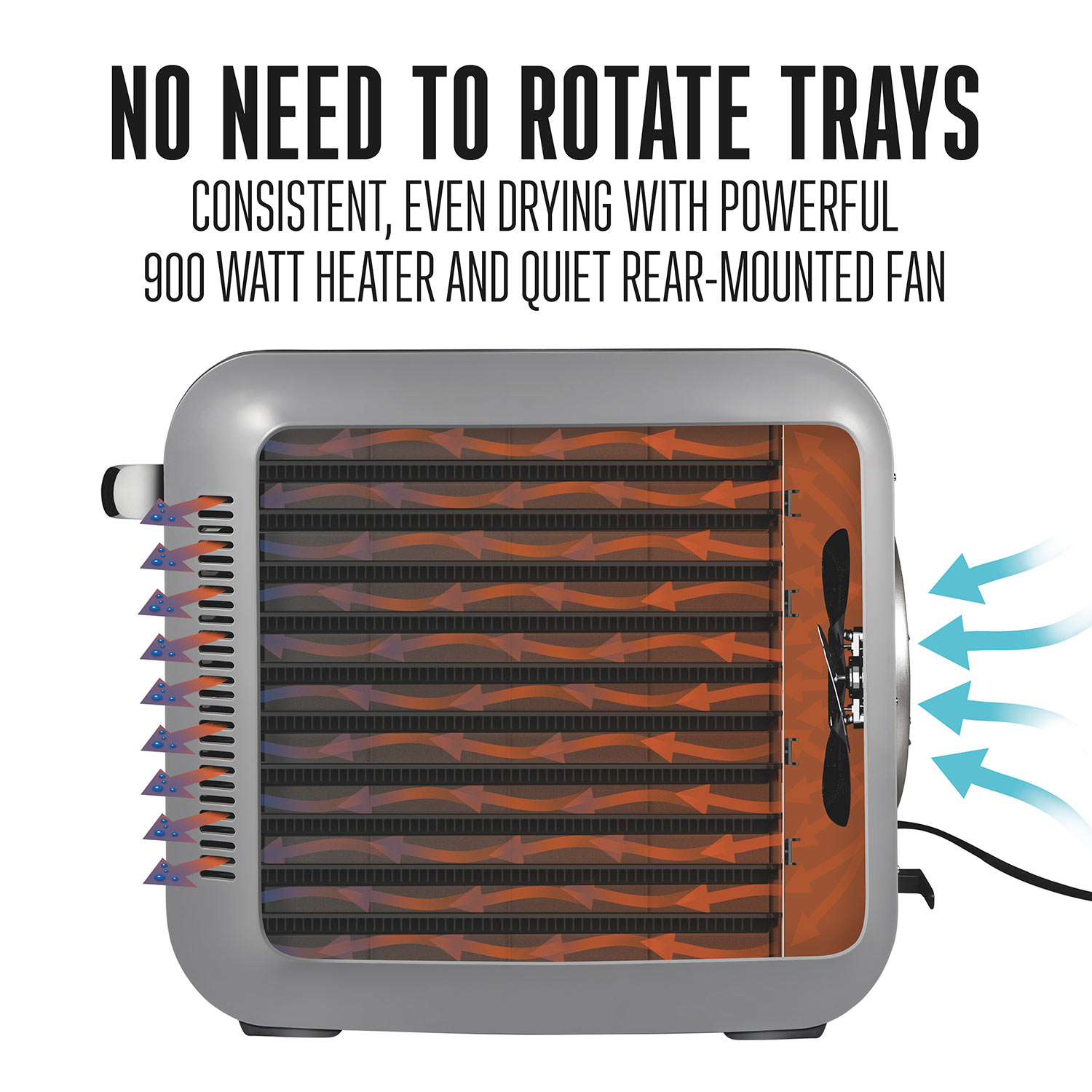 10 Tray Food Dehydrator Large Programmable Temperature Control Rear Fan  Drying