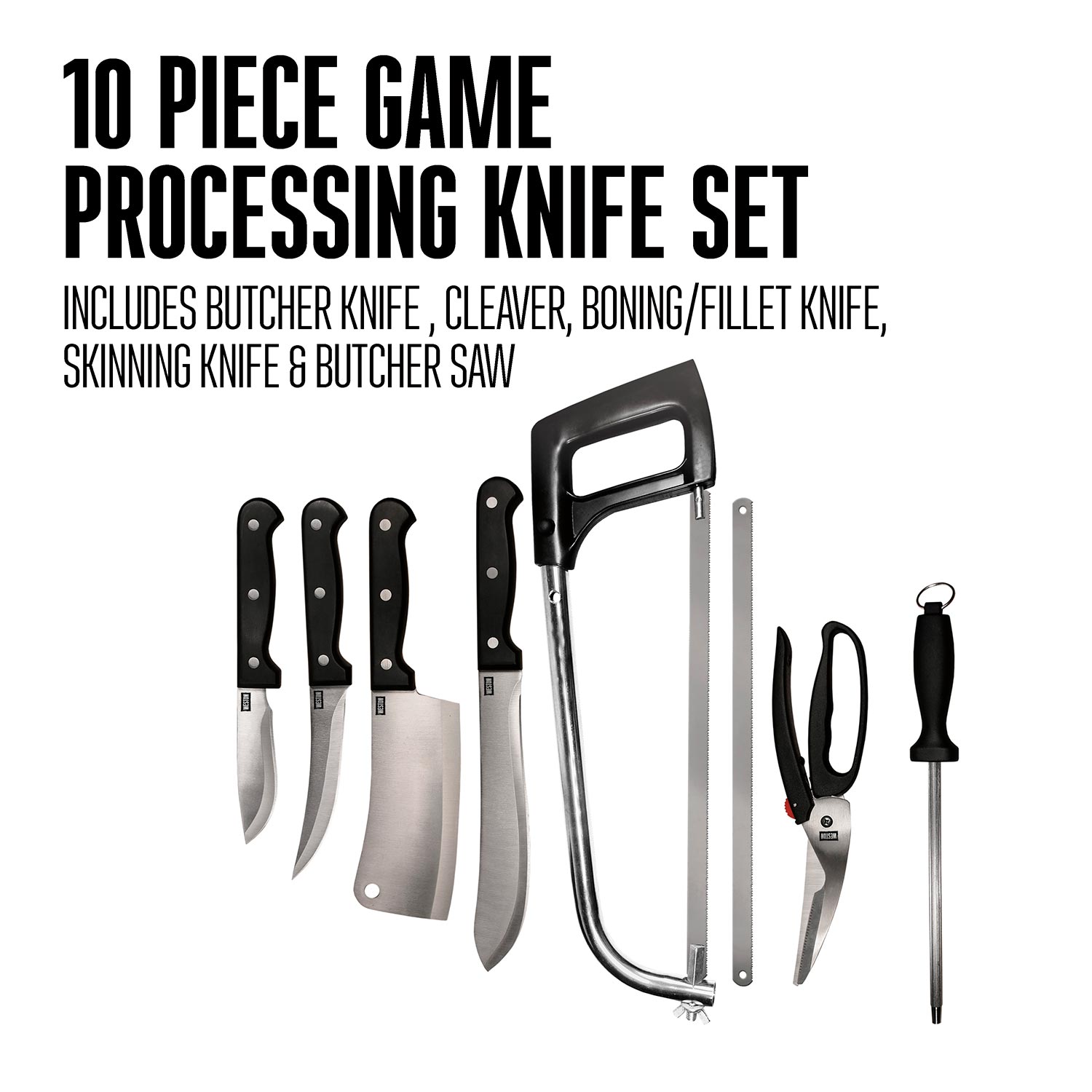 Weston 10 Piece Game Processing Knife Set - 83-7001-W