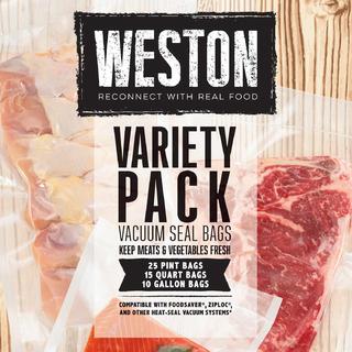 Get parts for Weston® Vacuum Sealer Bags, Variety Pack, 50 Pre-Cut Bags (30-0107-W)