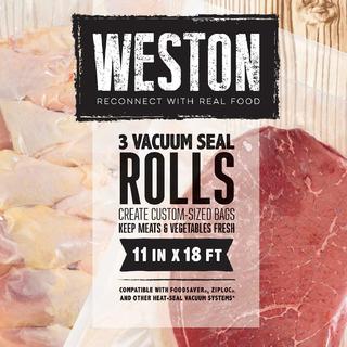 Get parts for Weston® Vacuum Sealer Bags, 11 in x 18 ft Roll 3-Pack (30-0202-W)